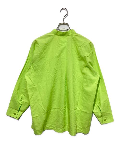 HOMME PLISSE ISSEY MIYAKE（オム プリッセ イッセイ ミヤケ）HOMME PLISSE ISSEY MIYAKE (オム プリッセ イッセイ ミヤケ) スタンドカラーシャツ グリーン サイズ:2の古着・服飾アイテム