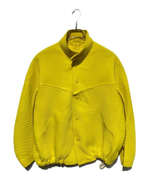HOMME PLISSE ISSEY MIYAKE（オム プリッセ イッセイ ミヤケ）HOMME PLISSE ISSEY MIYAKE (オム プリッセ イッセイ ミヤケ) プリーツジャケット イエロー サイズ:2の古着・服飾アイテム