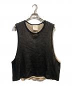 refomedリフォメッド）の古着「COTTON LAYERED MESH BIBS」｜ブラック