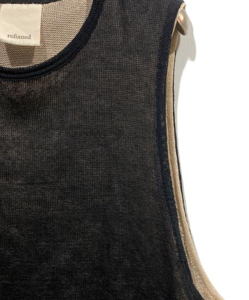 refomed（リフォメッド）refomed (リフォメッド) COTTON LAYERED MESH BIBS ブラック サイズ:Mの古着・服飾アイテム