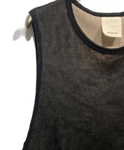 refomed（リフォメッド）refomed (リフォメッド) COTTON LAYERED MESH BIBS ブラック サイズ:Mの古着・服飾アイテム