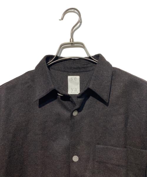 seya.（セヤ）seya. (セヤ) ETERNAL SHIRT FINE GRAINED TWEED ブラウン サイズ:2の古着・服飾アイテム