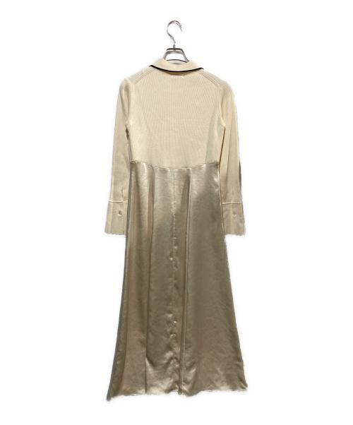 FRAY ID（フレイ アイディー）FRAY ID (フレイ アイディー) オープンポロカラーニットワンピース アイボリー サイズ:1の古着・服飾アイテム