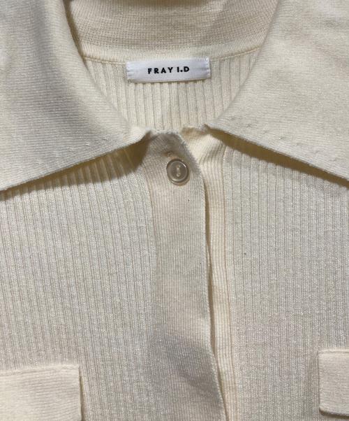 FRAY ID（フレイ アイディー）FRAY ID (フレイ アイディー) オープンポロカラーニットワンピース アイボリー サイズ:1の古着・服飾アイテム