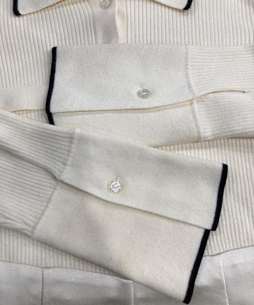 FRAY ID（フレイ アイディー）FRAY ID (フレイ アイディー) オープンポロカラーニットワンピース アイボリー サイズ:1の古着・服飾アイテム