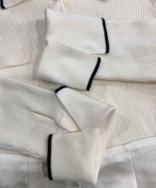 FRAY ID（フレイ アイディー）FRAY ID (フレイ アイディー) オープンポロカラーニットワンピース アイボリー サイズ:1の古着・服飾アイテム