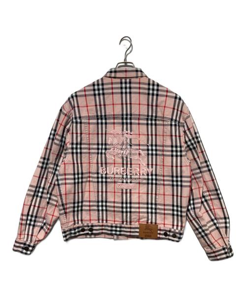 BURBERRY（バーバリー）BURBERRY (バーバリー) SUPREME (シュプリーム) 22SS DENIM TRUCKER JACKET ピンク サイズ:Mの古着・服飾アイテム