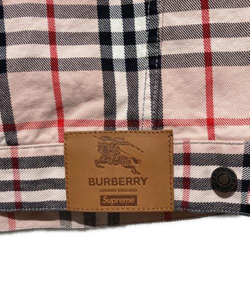 BURBERRY（バーバリー）BURBERRY (バーバリー) SUPREME (シュプリーム) 22SS DENIM TRUCKER JACKET ピンク サイズ:Mの古着・服飾アイテム