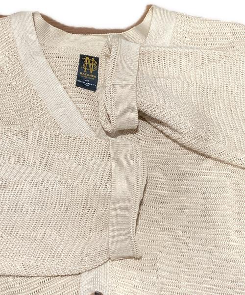 BATONER（バトナ―）BATONER (バトナ―) ROYAL RAMIE V NECK CARDIGAN ベージュ サイズ:3の古着・服飾アイテム