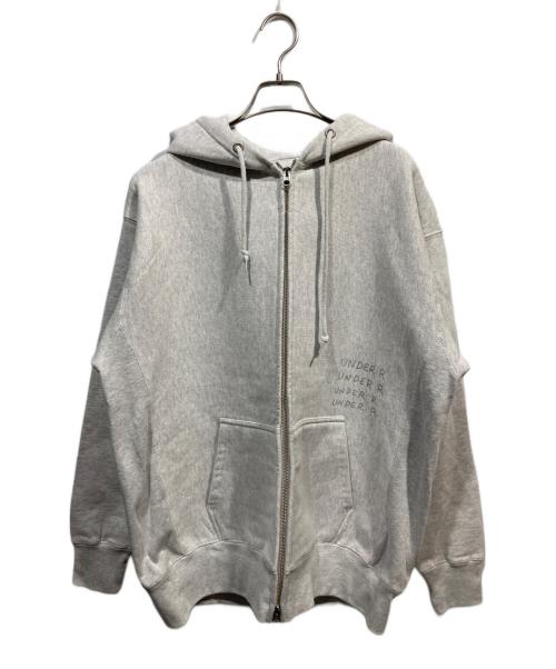 UNDER R（アンダーアール）UNDER R (アンダーアール) グラフィック スウェット ジップフーディー グレー サイズ:XLの古着・服飾アイテム