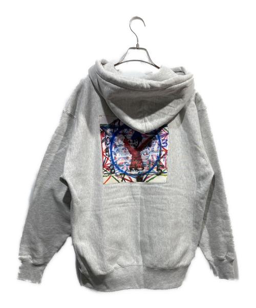 UNDER R（アンダーアール）UNDER R (アンダーアール) グラフィック スウェット ジップフーディー グレー サイズ:XLの古着・服飾アイテム