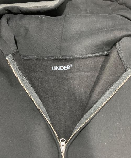 UNDER R（アンダーアール）UNDER R (アンダーアール) グラフィック スウェット ジップフーディー ブラック サイズ:XLの古着・服飾アイテム