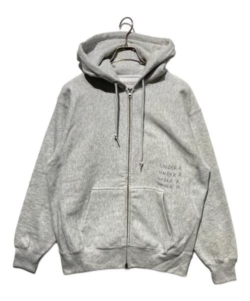 UNDER R（アンダーアール）UNDER R (アンダーアール) グラフィック スウェット ジップフーディー グレー サイズ:Lの古着・服飾アイテム