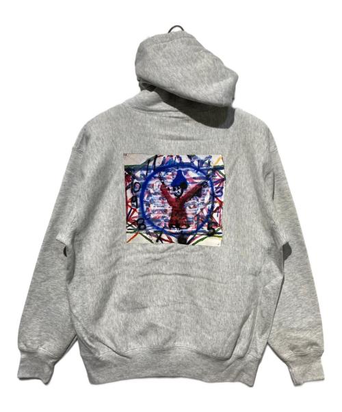 UNDER R（アンダーアール）UNDER R (アンダーアール) グラフィック スウェット ジップフーディー グレー サイズ:Lの古着・服飾アイテム