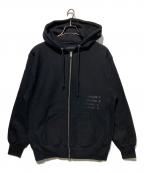 UNDER Rアンダーアール）の古着「グラフィック スウェット ジップフーディー」｜ブラック