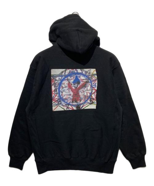 UNDER R（アンダーアール）UNDER R (アンダーアール) グラフィック スウェット ジップフーディー ブラック サイズ:Lの古着・服飾アイテム