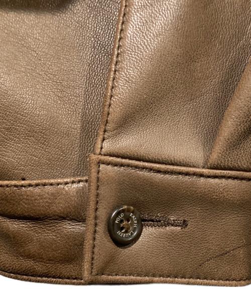 POLO RALPH LAUREN（ポロ・ラルフローレン）POLO RALPH LAUREN (ポロ・ラルフローレン) シープレザージャケット ブラウン サイズ:LLの古着・服飾アイテム