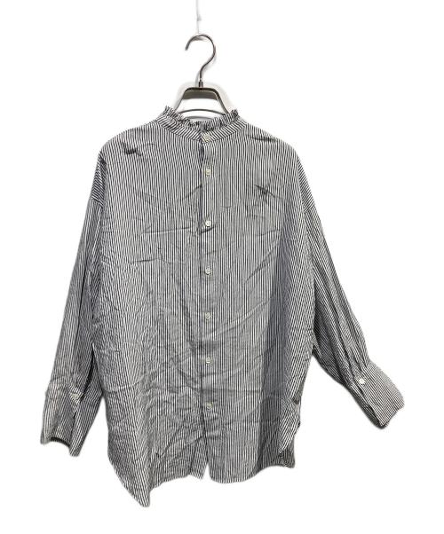 Spick and Span（スピック＆スパン）Spick and Span (スピック＆スパン) フリルカラーストライプシャツ ホワイト サイズ:FREEの古着・服飾アイテム