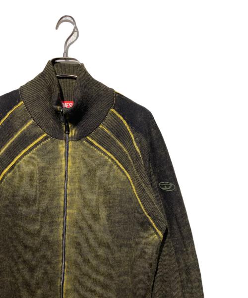 DIESEL（ディーゼル）DIESEL (ディーゼル) K-IRINI ドライバーズニット グレー×イエロー サイズ:Lの古着・服飾アイテム