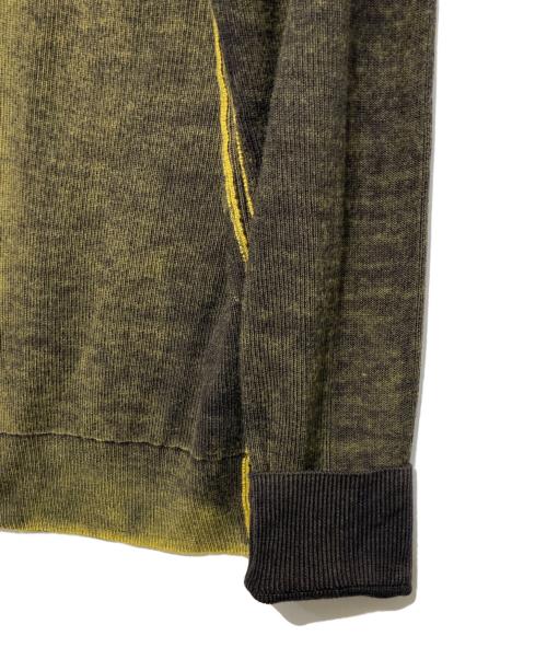 DIESEL（ディーゼル）DIESEL (ディーゼル) K-IRINI ドライバーズニット グレー×イエロー サイズ:Lの古着・服飾アイテム