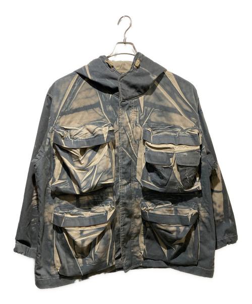 DIESEL（ディーゼル）DIESEL (ディーゼル) J-Cadmusフード付き総柄 ジャケット インディゴ サイズ:46の古着・服飾アイテム
