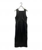 H BEAUTY&YOUTHエイチ ビューティー&ユース）の古着「エコレザーノースリーブワンピース」｜ブラック