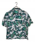 DHRUV KAPOORドゥルーフカプール）の古着「DOODLES CROPPED SHIRT」｜グレー×グリーン