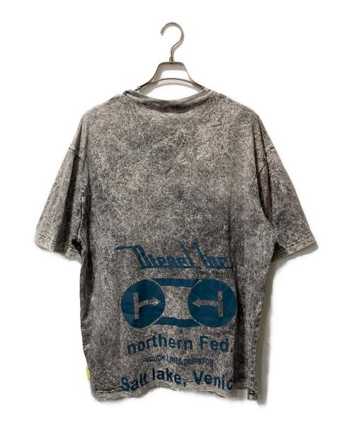 DIESEL（ディーゼル）DIESEL (ディーゼル) 花柄ウォッシュド加工Tシャツ/T-WASH-H3 グレー サイズ:Lの古着・服飾アイテム