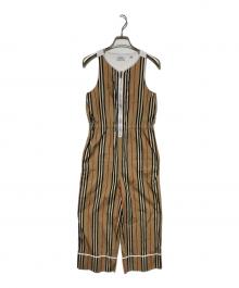 BURBERRY LONDON（バーバリーロンドン）の古着「ストライプオールインワン」｜ベージュ