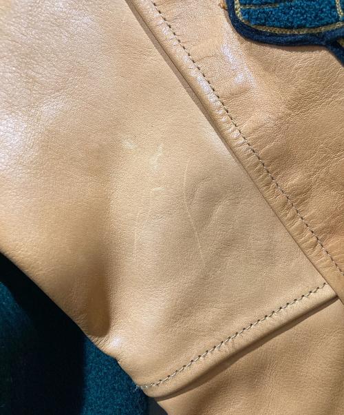 POLO RALPH LAUREN（ポロ・ラルフローレン）POLO RALPH LAUREN (ポロ・ラルフローレン) 50周年記念タイガー刺繍レザースリーブバーシティ ジャケット ブラウン×グリーン サイズ:Mの古着・服飾アイテム