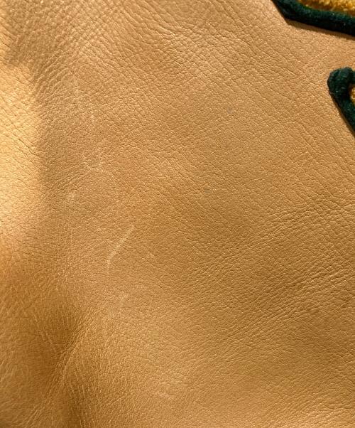 POLO RALPH LAUREN（ポロ・ラルフローレン）POLO RALPH LAUREN (ポロ・ラルフローレン) 50周年記念タイガー刺繍レザースリーブバーシティ ジャケット ブラウン×グリーン サイズ:Mの古着・服飾アイテム