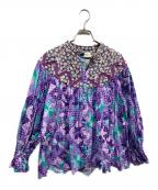 MUVEILミュベール）の古着「マルチプリントギャザーブラウス」｜パープル
