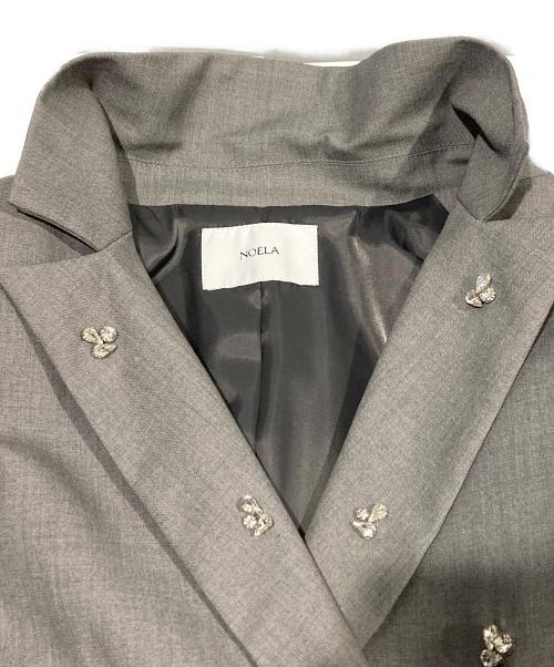 Noela（ノエラ）Noela (ノエラ) ビジューダブルジャケット グレー サイズ:Sの古着・服飾アイテム
