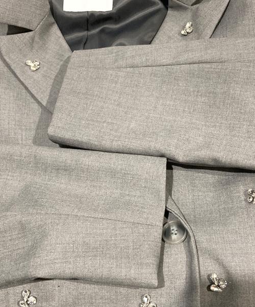 Noela（ノエラ）Noela (ノエラ) ビジューダブルジャケット グレー サイズ:Sの古着・服飾アイテム