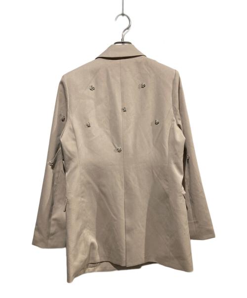 Noela（ノエラ）Noela (ノエラ) ビジューダブルジャケット ベージュ サイズ:Sの古着・服飾アイテム
