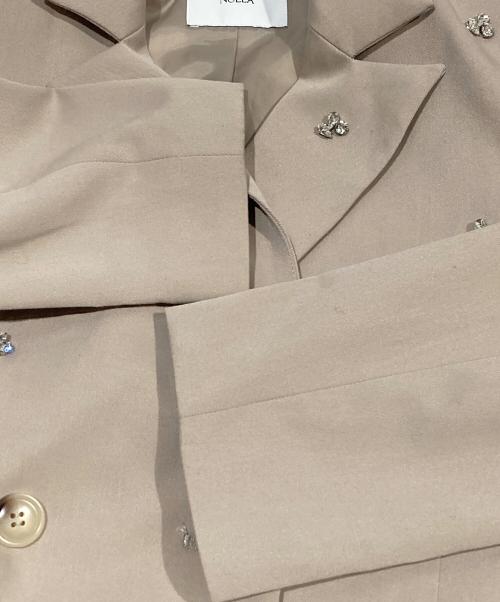 Noela（ノエラ）Noela (ノエラ) ビジューダブルジャケット ベージュ サイズ:Sの古着・服飾アイテム