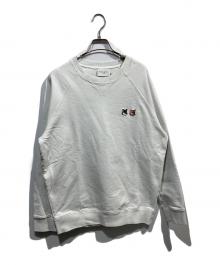 maison kitsune（メゾンキツネ）の古着「ダブル パッチ クラシック スウェットシャツ」｜ホワイト