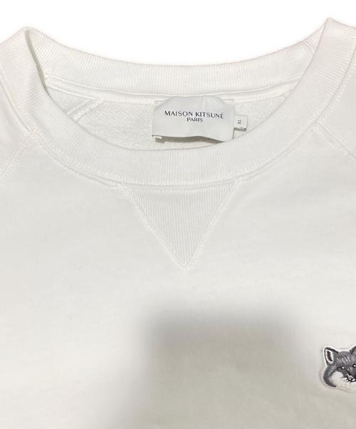 maison kitsune（メゾンキツネ）MAISON KITSUNE (メゾンキツネ) ダブル パッチ クラシック スウェットシャツ ホワイト サイズ:XLの古着・服飾アイテム