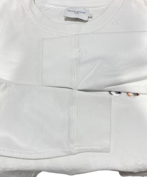 maison kitsune（メゾンキツネ）MAISON KITSUNE (メゾンキツネ) ダブル パッチ クラシック スウェットシャツ ホワイト サイズ:XLの古着・服飾アイテム