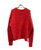 MM6 Maison Margielaエムエムシックスメゾンマルジェラ）の古着「袖ドッキングモヘヤブレンドニット」｜レッド