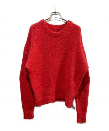 MM6 Maison Margiela（エムエムシックスメゾンマルジェラ）の古着「袖ドッキングモヘヤブレンドニット」｜レッド