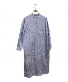 MACKINTOSH PHILOSOPHY×THOMAS MASON（マッキントッシュ フィロソフィー×トーマスメイソン）の古着「ストライプシャツワンピース」｜ブルー