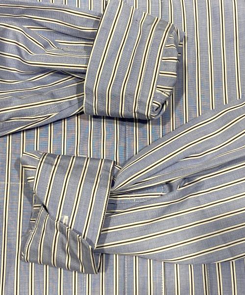 MACKINTOSH PHILOSOPHY（マッキントッシュ フィロソフィー）MACKINTOSH PHILOSOPHY (マッキントッシュ フィロソフィー) THOMAS MASON (トーマスメイソン) ストライプシャツワンピース ブルー サイズ:SIZE38の古着・服飾アイテム