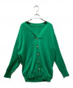 MUSE de Deuxieme Classeミューズ ドゥーズィエム クラス）の古着「コットンシルクVネックニットカーディガン」｜グリーン
