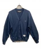 NEIGHBORHOODネイバーフッド）の古着「PLAIN CARDIGAN ロゴ刺繍 カーディガン」｜ネイビー