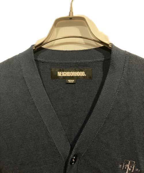 NEIGHBORHOOD（ネイバーフッド）NEIGHBORHOOD (ネイバーフッド) PLAIN CARDIGAN ロゴ刺繍 カーディガン ネイビー サイズ:Sの古着・服飾アイテム