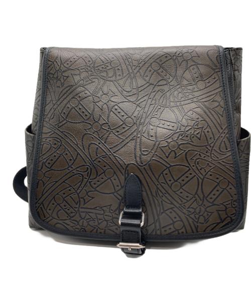 Vivienne Westwood（ヴィヴィアンウエストウッド）Vivienne Westwood (ヴィヴィアンウエストウッド) アーサー総柄リュック/オーブ柄リュック ブラウンの古着・服飾アイテム
