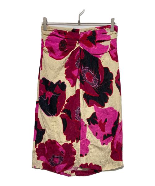 DRIES VAN NOTEN（ドリスヴァンノッテン）DRIES VAN NOTEN (ドリスヴァンノッテン) 総柄スカート ピンク×ベージュ サイズ:FREEの古着・服飾アイテム