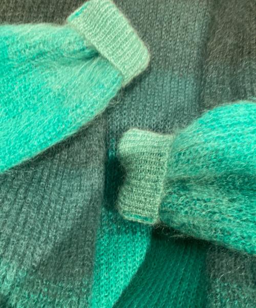 ISABEL ETOILE（イザベルマランエトワール）ISABEL ETOILE (イザベルマランエトワール) DANA グラデーション モヘヤミックスニット カーディガン グリーン サイズ:38の古着・服飾アイテム