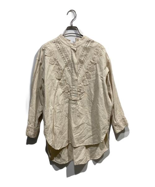 ne quittez pas（ヌキテパ）ne quittez pas (ヌキテパ) リネンコットンブラウス ベージュ サイズ:FREEの古着・服飾アイテム